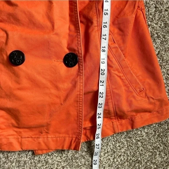 🦋 Lands’ End Canvas Orange Jacket Pea Coat Spring Casual Large Medium - Picture 10 of 10